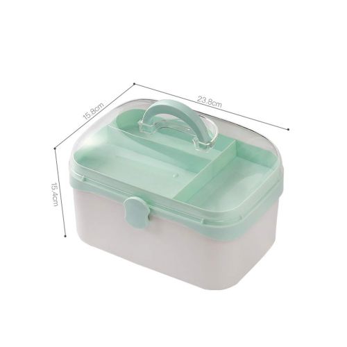  WCJ Transparent Household Medicine Box Medicine Storage Box First Aid Kit Medical Box Dormitory Small Medicine Box (Size : S)
