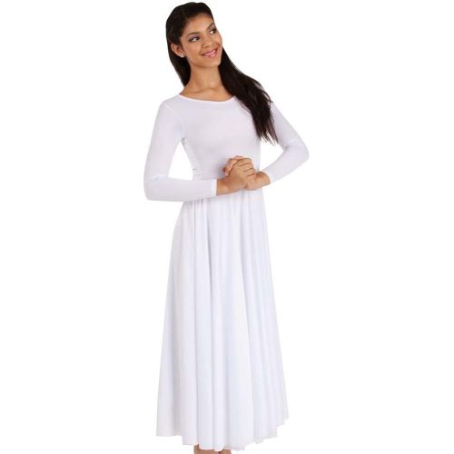  Body Wrappers 588  588XX Womens Praise Loose Fit Long Sleeve Dance Dress