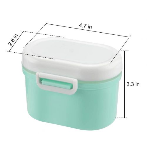  [아마존베스트]Portable Formula Dispenser with Scoop by Accmor, BPA Free Milk Powder Container, Food Storage, Candy Fruit Box, Snack Containers, for Infant Toddler Children Travel (Green)