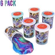 [아마존베스트]Kicko Marbled Unicorn Color Slime - Pack of 6 Colorful Galaxy Sludgy Gooey Fidget Kit for Sensory and Tactile Stimulation, Stress Relief, Prize, Party Favor, Educational Game - Kid