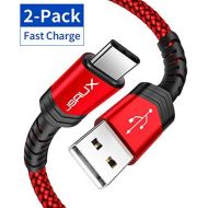 [아마존베스트]USB Type C Cable,JSAUX(2-Pack 6.6ft+6.6ft) USB A to USB-C Fast Charger Nylon Braided Cord Compatible with Samsung Galaxy S10 S9 S8 Plus Note 9 8,Moto Z Z3,LG V50 G8,Switch,Other US