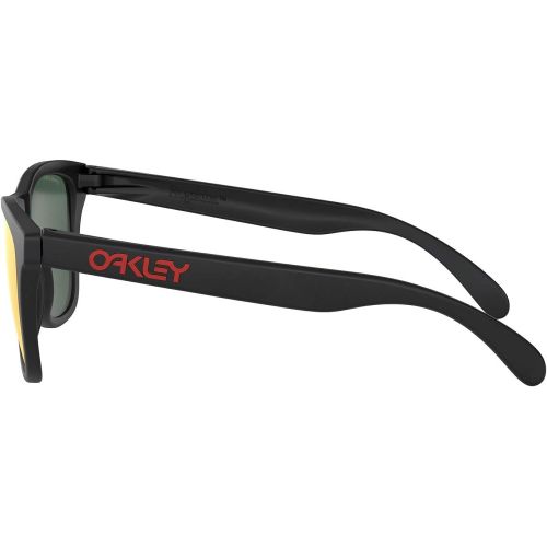 오클리 Oakley Mens Frogskins (a) Non-Polarized Iridium Rectangular Sunglasses, Matte Black, 54.02 mm