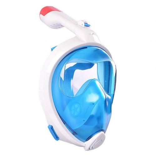  TTHU Snorkeling Mask - Blue Full Dry Folding Diving Mask with Detachable Ear Plugs for Diving, Swimming Mask Goggles Set for Adults