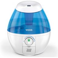 Vicks Mini Filter Free Cool Mist Humidifier Small Humidifier for Bedrooms, Baby, Kids Rooms, Auto-Shut Off, 0.5 Gallon Tank for 20 Hours of Moisturized Air, Use with Vicks VapoPads