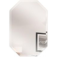 Fab Glass and Mirror 24 x 36 Octagon Bevel Polish with 3 Hooks Frameless Wall