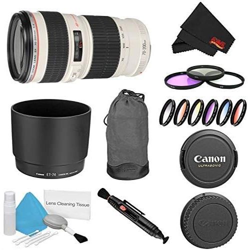 Canon (6AVE) Canon EF 70-200mm f4L USM Lens Bundle w 3 Piece Filter Kit Color Multicoated 6 Piece Filter Kit (International Model)