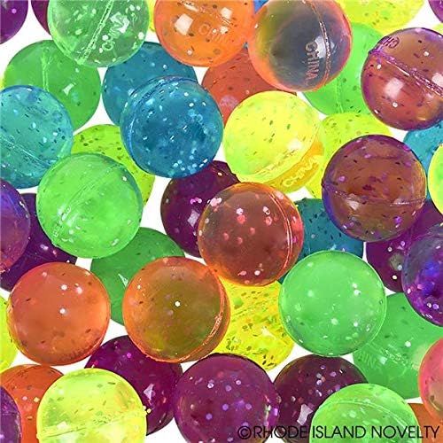  Rhode Island Novelty 27mm 1 Inch Glitter Bouncy Balls, 144 Balls