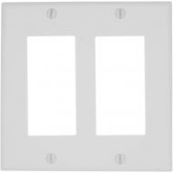 Leviton 80409-NW 2-Gang DecoraGFCI Device Decora Wallplate, Standard Size, White, 25-Pack