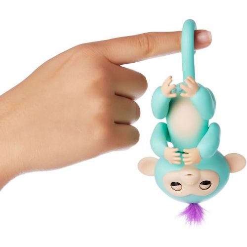  [아마존베스트]Fingerlings - Interactive Baby Monkey - Zoe (Turquoise with Purple Hair) By WowWee