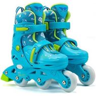 HYM Skates Einstellbare Rollschuhe fuer Kinder - 4-Rad-Quad-Skates Verstellbare und gepolsterte Roller-Inline-Skates Groesse Kinder Pro Skating Pink, Blau,Blue,M