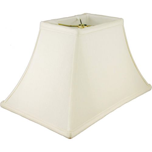  American Pride Lampshade Co. American Pride (4.5x7) x 9 x (14x8) Rectangle Soft Shantung Tailored Lampshade, Off-white