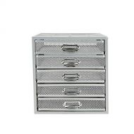 Mind Reader 5CABMESH-SIL 5 Cabinet, Metal, Drawers, File, Office Storage, Heavy Duty Multi-Purpose, Silver