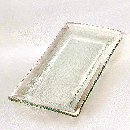  Annieglass Annie Glass Roman Antique 13 ½ X 6” Appetizer Tray Platinum
