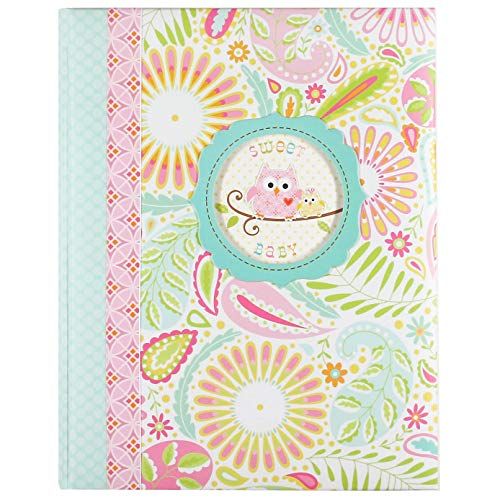  [아마존베스트]C.R. Gibson Sweet Baby Pink Owl First Five Years Girl Memory Baby Book, 64pgs, 10 W x 11.75 H