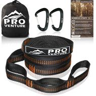 Pro Venture Pro Hammock Tree Straps with CARABINERS  400LB Rated (1200LB Tested), Adjustable 30+2 Loops, Non-Stretch, Easy Setup, Heavy Duty, Tree Friendly