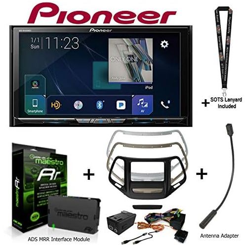  Sound of Tri-State Pioneer AVH-W4400NEX Multimedia Receiver w 7 Clear Resistive Touchscreen Display, iDatalink KIT-CHK1 Dashkit for Jeep Cherokee, BAA23 Antenna Adapter, and ADS-MRR Interface Module