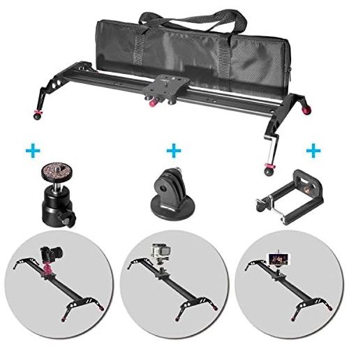  Fomito 24 Camera Slider Dolly Track Glider System Stabilizer with CNC Machining for DSLR Video Camera-60cm