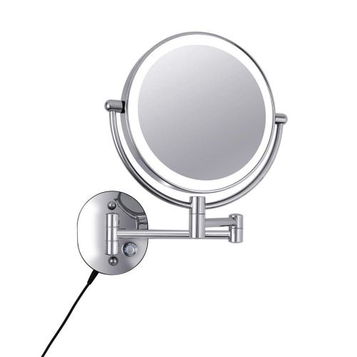  Household Products Bathroom Vanity Mirror Dressing Wall Mount Makeup Mirror 3X Magnification, Led Lighted Vanity Mirror, Both Sides Swivel Beauty Mirror, Household, Silver, 20cm: Home & Kitchen