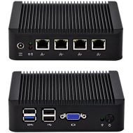 Qotom-Q190G4U-S01 Mini Pfsense Computer Quad Core Intel J1900 Celeron Router Firewall Mini PC (8G RAM + 64G SSD + 150M WiFi)