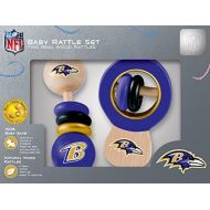 [아마존베스트]MasterPieces NFL Baltimore Ravens Natural Wood, Non-Toxic, BPA, Phthalates, & Formaldehyde Free, Baby Rattle Set, 2 Pieces