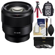 Sony Alpha E-Mount FE 85mm f1.8 Lens with Backpack + 3 UVCPLND8 Filters + Tripod + Kit