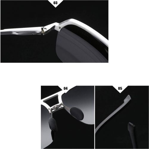 SX Aluminum-Magnesium Mens Polarized Sunglasses, Classic Fishing Riding Mirror (Color : Black Frame)