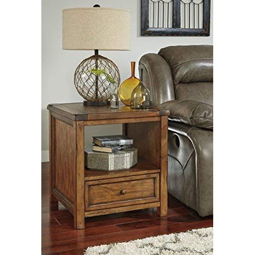  Signature Design by Ashley T830-2 Square End Table, Medium Brown