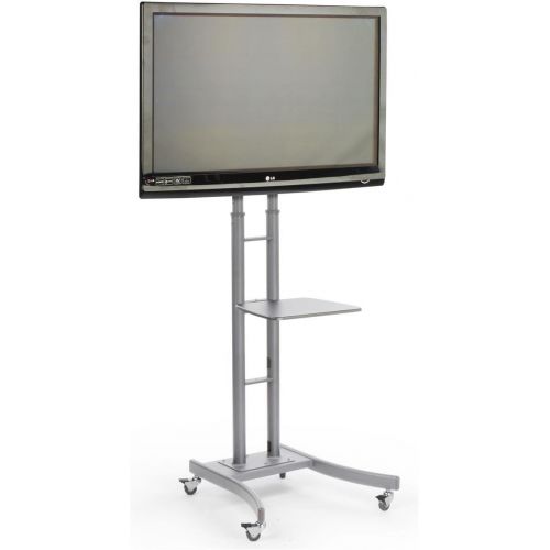 비보 Visit the Displays2go Store Displays2go MB863ESLV Portable TV Stand with Wheels for LCD/Plasma/LED TVs Between 32 & 65 Inch, Steel