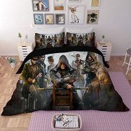 EVDAY 3D Assassins Creed Duvet Cover Set for Boys Ultra Soft Breathable Comfortable Lightweight Durable 3PC Quilt Cover Including 1Duvet Cover,2 Pillowcases King Queen Full Twin Si