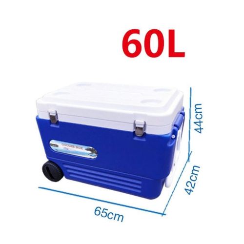 Cooler Box Outdoor Electric Cool Box - Plastic Multifunction Freezer with Wheels - Blue
