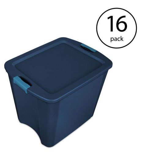  MRT SUPPLY 26 Gallon Latch and Carry Storage Tote, True Blue (16 Pack) with Ebook: Office Products