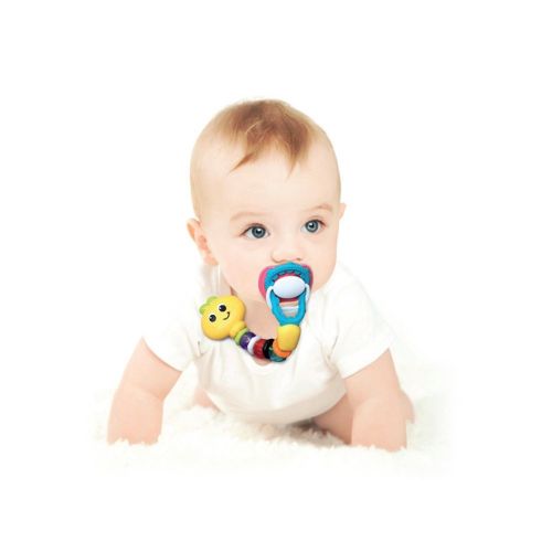  Infantino Colorful and Toxin-Free Silicone Pacifier Holder for Baby Boy or Girl - 100% BPA Free Silicone