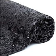 QueenDream Sparkly Sequin Fabric Black Fabric Sparkly Fabric for Wedding Ceremony Party Photography Fabric Shining Fabric