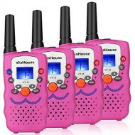 Wishouse Easy Use Walkie Talkies for Kids, Hot Toys for Boys and Girls, Walky Talky with 3 Miles Long Range for Indoor and Outdoor Activities(VT-8 Pink, 2 Pairs)