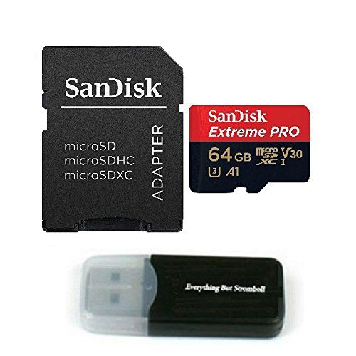 샌디스크 SanDisk 64GB Sandisk Extreme Pro 4K Memory Card works with DJI Mavic Air, Mavic Pro Platinum Quadcopter 4K UHD Video Camera Drone - UHS-1 V30 64G Micro SDXC with Everything But Stromboli (