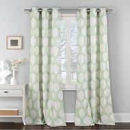 Duck River Textiles Zaria Floral Grommet Window Curtain 2 Panel Drape Set, 38 x 84, Green