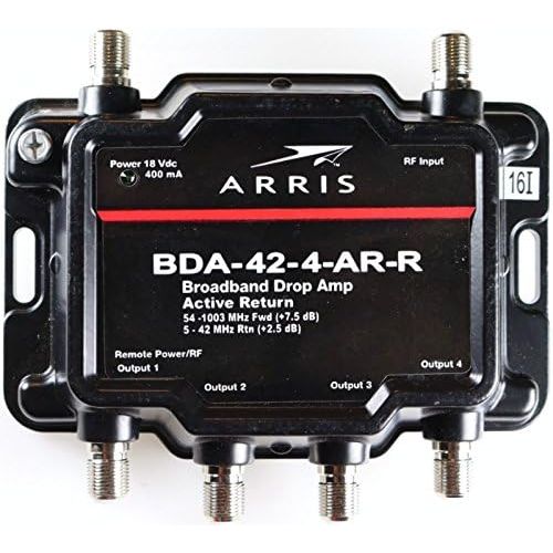  [아마존베스트]ARRIS Arris 4-Port Cable, Modem, TV, OTA, Satellite HDTV Amplifier Splitter Signal Booster with Active Return And Coax Cable Package - cableTVamps