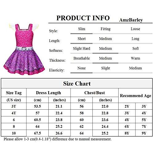  AmzBarley Girls Fancy Party Dress Up Cosplay Role Play Birthday Princess Costume Outfits Age 2-9 Years