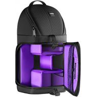 [아마존 핫딜]  [아마존핫딜]Neewer Professional Sling Camera Storage Bag Durable Waterproof and Tear Proof Black Carrying Backpack Case for DSLR Camera, Lens & Accessories NW-XJB02S (Purple Interior)