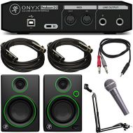 Mackie Onyx Producer 2-2 2x2 USB MIDI Audio Interface Bundle wMackie CR3 Speaker Pair, 2 x XLR Cable, TRS Cable, Behringer XM8500 Dynamic Microphone and Microphone Suspension with