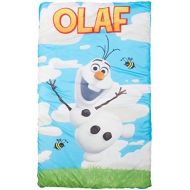 Disney Frozen Olaf Quilted Slumber Bag, Bonus Backpack with Straps, Light Blue/White