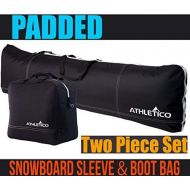 [아마존베스트]Athletico Padded Two-Piece Snowboard and Boot Bag Combo | Store & Transport Snowboard Up to 165 cm and Boots Up to Size 13 | Includes 1 Padded Snowboard Bag & 1 Padded Boot Bag