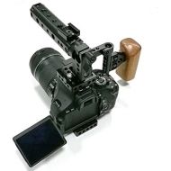 CAMVATE DSLR Camera Cage Top Handle Wood Grip for 600D 70D 80D