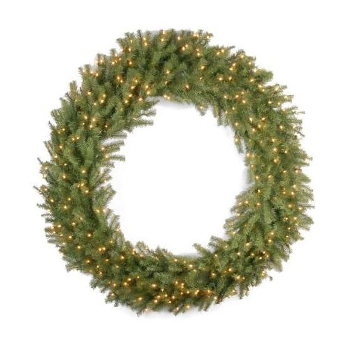  National Tree Company National Tree 60 Inch Norwood Fir Wreath with 300 Clear Lights (NF-60WLO)