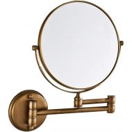 BYCDD Makeup Mirror Wall Mounted, Adjustable Bathroom Vanity Mirror Double Sided Extension Beauty Mirror,Bronze_8 inch