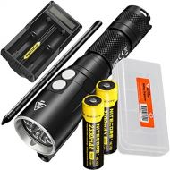 Nitecore DL10 1000 Lumen WhiteRed LED 30m Submersible Diving Flashlight for Underwater and Scuba with 2X Rechargeable Battery, UM20 Battery Charger, Lumen Tactical Battery Organiz