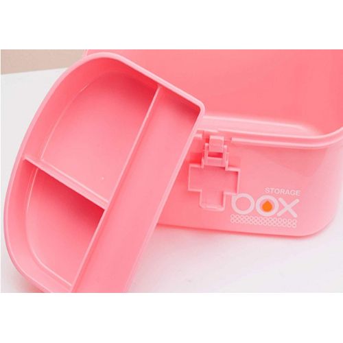  Kaiyitong First Aid Kit; Household Portable Medicine Box, Blue/Pink/Green [10.8 7.4 6.8] Inches (Color : Pink)