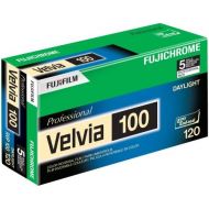 Fujifilm 16326107 Fujichrome Velvia 120mm 100 Color Slide Film ISO 100 - 5 Roll Pro Pack (GreenWhitePurple)