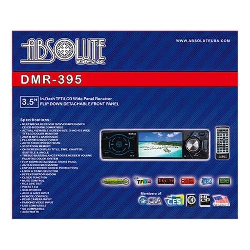  Absolute USA DMR-395 3.5-Inch DVDMP3CD Multimedia Player Widescreen Receiver with USB, SD Card and Front Panel AUX Input