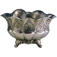 ORE International K-4199B Traditional Royal Decorative Bowl, Metallic SilverGold